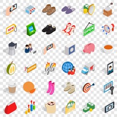 Wall Mural - Woman ring icons set. Isometric style of 36 woman shopping vector icons for web for any design