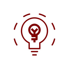 Poster - idea, bulb, light, energy bulb, head, thinking, creative business idea maroon color icon