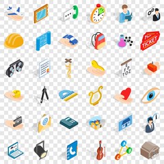 Poster - Good work icons set. Isometric style of 36 good work vector icons for web for any design