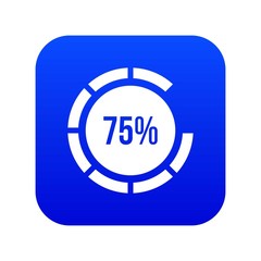 Poster - Sign 75 load icon digital blue for any design isolated on white vector illustration