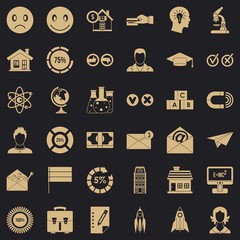 Poster - Elearning icons set. Simple style of 36 elearning vector icons for web for any design