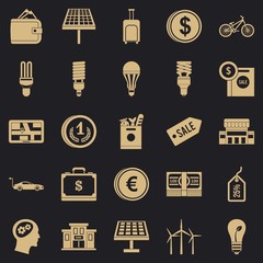 Poster - Monetary relations icons set. Simple set of 25 monetary relations vector icons for web for any design