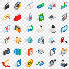 Poster - WWW design icons set. Isometric style of 36 www design vector icons for web for any design