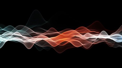 Wall Mural - fantastic animation with particle wave object in slow motion and space for text, 4096x2304 loop 4k