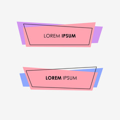 Aufkleber - Set of flat geometric polygon vector banners.