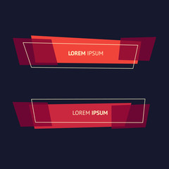 Fototapete - Set of flat geometric polygon vector banners.