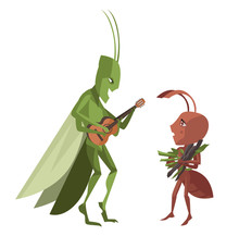 Ant And Grasshopper Cicada Fable