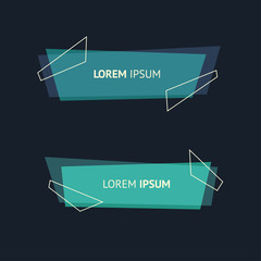 Aufkleber - Set of flat geometric polygon vector banners.