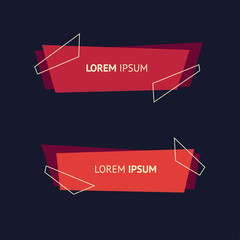 Aufkleber - Set of flat geometric polygon vector banners.