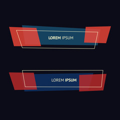 Aufkleber - Set of flat geometric polygon vector banners.