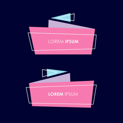 Aufkleber - Set of flat geometric polygon vector banners.
