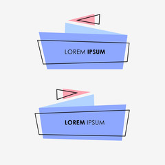 Aufkleber - Set of flat geometric polygon vector banners.