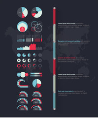 Aufkleber - Timeline vector infographic. World map