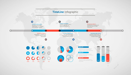 Aufkleber - Timeline vector infographic. World map