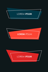 Aufkleber - Set of flat geometric polygon vector banners.