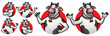 Cartoon Cow Mascot (Male & Female) for Logo with 6 poses_EPS 10 Vector