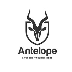 Wall Mural - artistic stylized impala logotype. antelope silhouette wild animals. creative art logo design