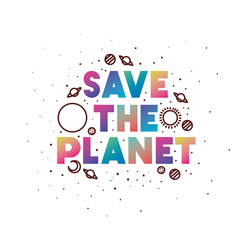 Poster - save the planet label icon