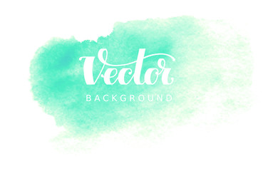 Wall Mural - abstract vector watercolor background. green spot on white