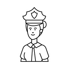 Canvas Print - female police officer avatar character