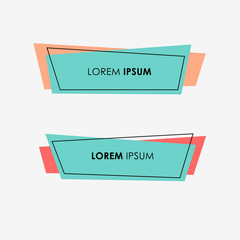 Aufkleber - Set of flat geometric polygon vector banners.