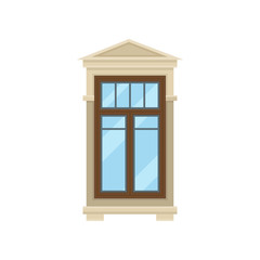 Wall Mural - Window on white background. Vector flat illustration.