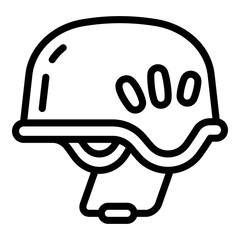 Poster - Hiking helmet icon. Outline hiking helmet vector icon for web design isolated on white background