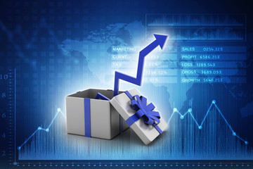 3d rendering Stock market online business concept. business Graph 