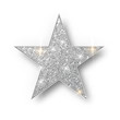 © Hanna_zasimova - Silver glitter star vector isolated. Silver sparkle luxury design element isolated. Icon of star isolated. New Year s decor element. Ramadan design element Template.