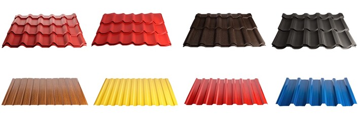 Metal tile, modern material for the roof of houses. The set is made specifically for specialized Internet sites.