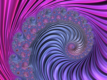 Abstract Pink, Violet And Blue Textured Spiral Fractal. 3d Render For Poster, Design And Entertainment. Festive Background For Brochure, Website And Flyer.