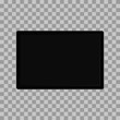 © Даша Рябець - TV frame. Black flat led monitor of computer or TV isolated on a transparent background. Vector blank screen lcd, plasma, panel for your design