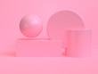 © Kanyarat - Pink geometric shape scene minimal style 3d rendering.
