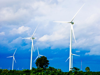 Wall Mural - Wind turbine is  clean energy  to help the the world for warming global,Thailand.