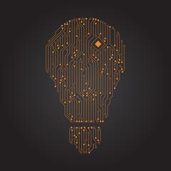 Lightbulb shape digital line design