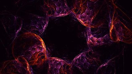 Poster - 3d rendering abstract red fractal light background