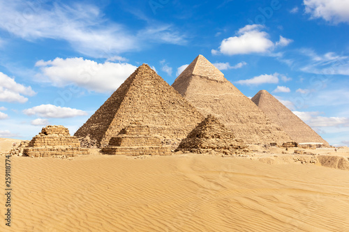 Plakat Egipt, widok na Wielkie Piramidy w Gizie