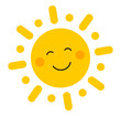 Cute smiling sun icon.