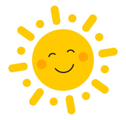 cute smiling sun icon.