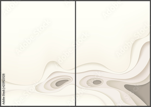 Paper Cut Style Design with Layers - Graphic Illustration with Abstract Shape...