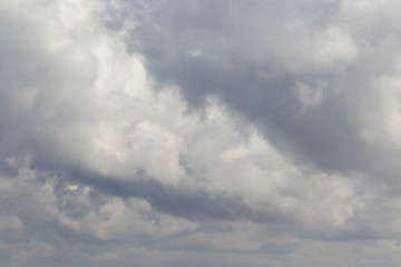 The blue sky with big white clouds