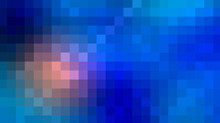Vector Abstract Pixel Or Geometric Pattern Background. Illustration Of Squares With Color Blue Blurred Gradient Background. Vector Multicolor Mosaic Or Rectangular Background Design For Wallpaper