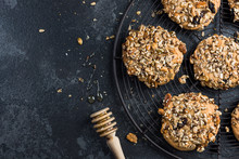 Oat Cookies With Sunflower Seed And Honey