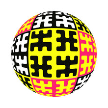Ethnic Pattern Sphere In Pop Yellow Black Shades