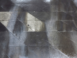 Canvas Print - wet stone floor with mud texture