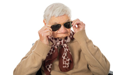 Wall Mural - Blind senior woman