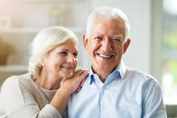 Poster - Happy senior couple at home