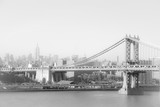 Fototapeta  - Brooklyn bridge and empire state building in New York.