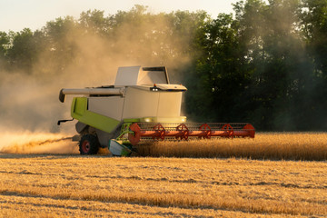 Sticker - Autonomous harvester on the field. Smart farming concept