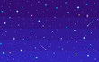 Pixel art night starry sky.